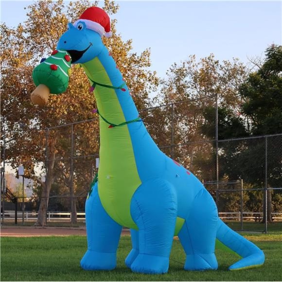 Other - 10ft Christmas Inflatables Outdoor Decoration, Blow Up Dinosaur Christmas Tree